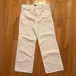 Jcrew White Wide Leg Cropped Jeans